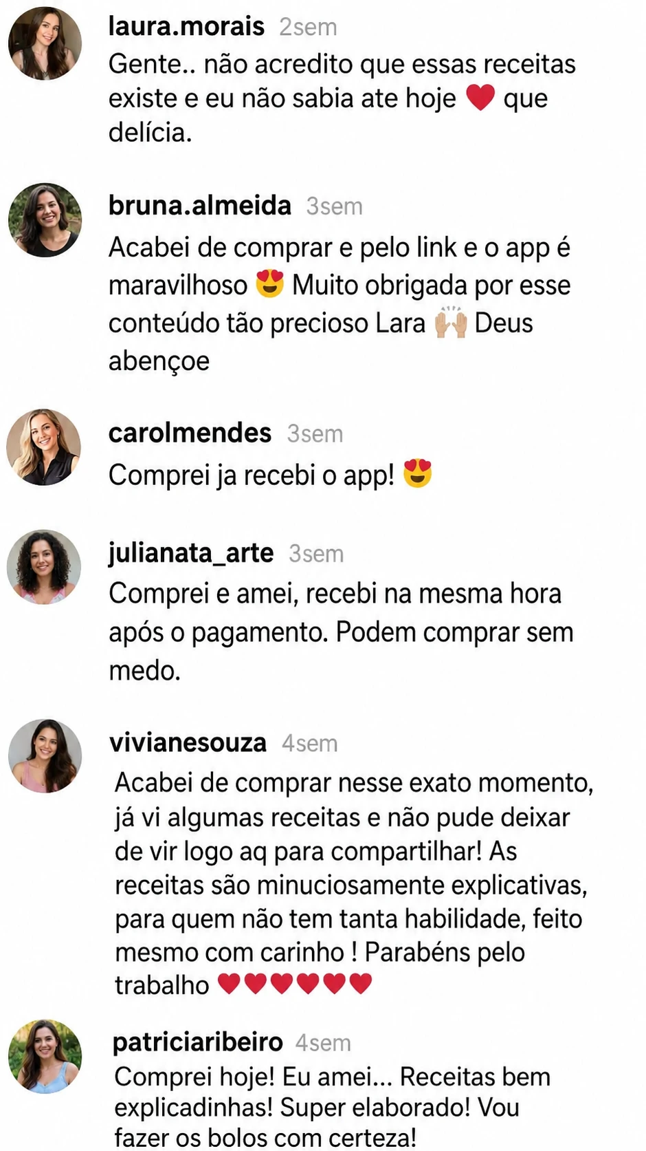 Depoimentos de clientes felizes